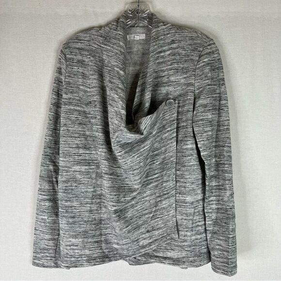 Jack BB Dakota Cardigan Women’s Heather Gray Wrap Sweater Asymmetrical L - Picture 2 of 10